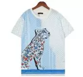 t-shirt louis vuitton pas cher homme leopard tiger blue